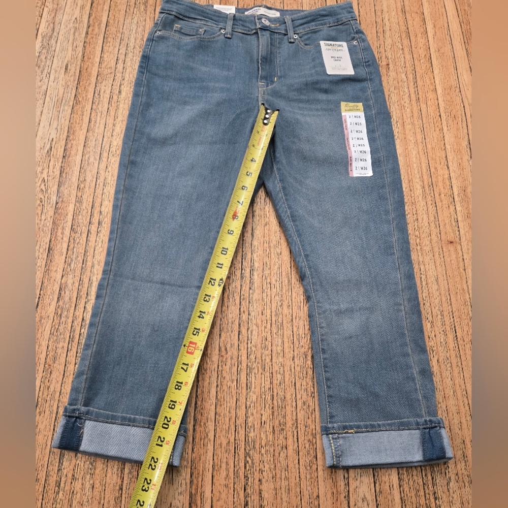 Levi Straus Signature Gold Mid Rise‎ Women Capris Size 2 W26 - Picture 7 of 14